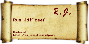 Rus József névjegykártya