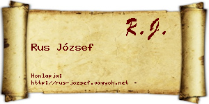 Rus József névjegykártya